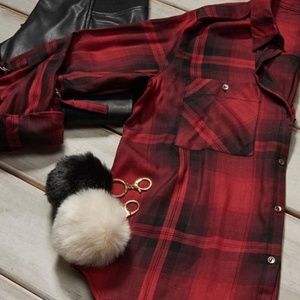Red & Black Plaid Button Up/Down Shirt